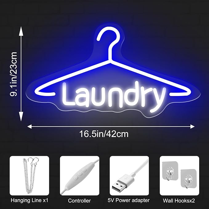 Laundry Neon Sign Laundromat Led Neon Sign Washing Machine Light Sign - Image 3