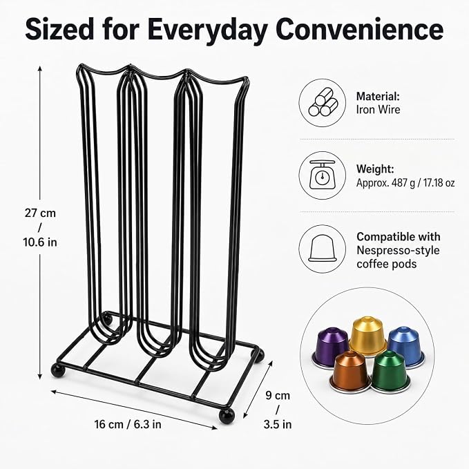 Coffee Capsule Holder Rack Iron 42 Coffee Pods Storage Organizer Tower - Image 2