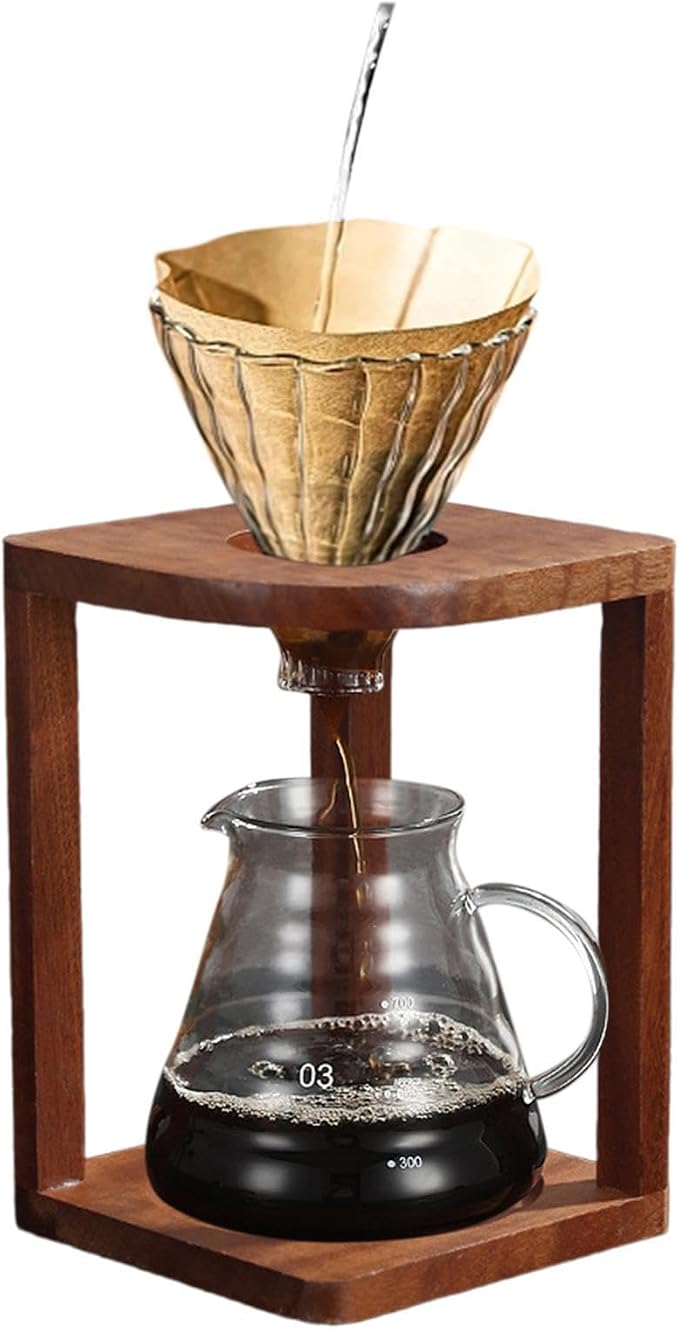 Wooden Coffee Filter Cup Stand Dripper Rack Stable Pour Over Coffee Brewer - Image 3