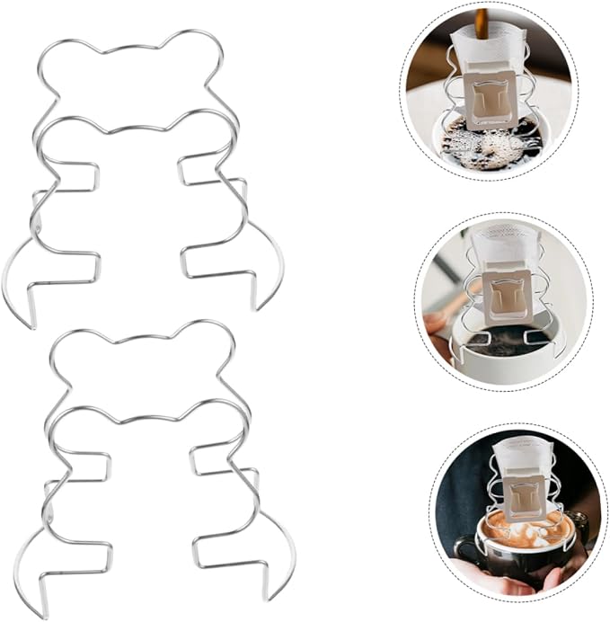2pcs Stainless Drip Bag Holder Compact Coffee Filter Stand - Image 3