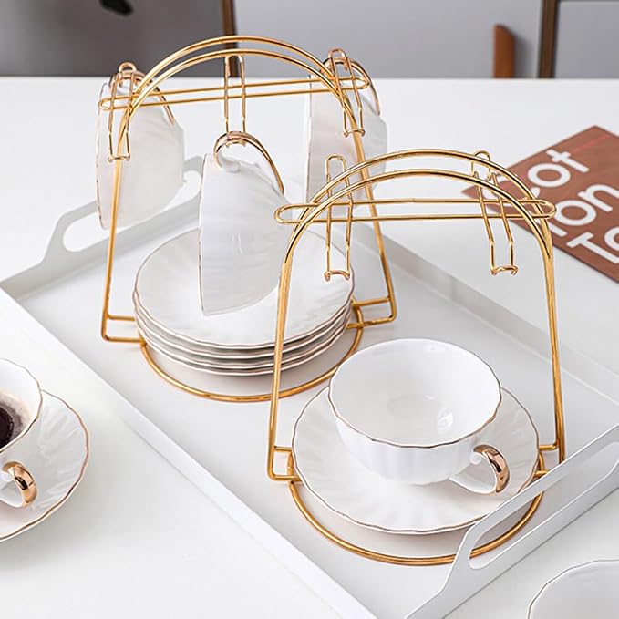 Tea Cup and Saucer Display Stand Holder Rack Metal Cup Saucer Holder Tea Cup - Image 6