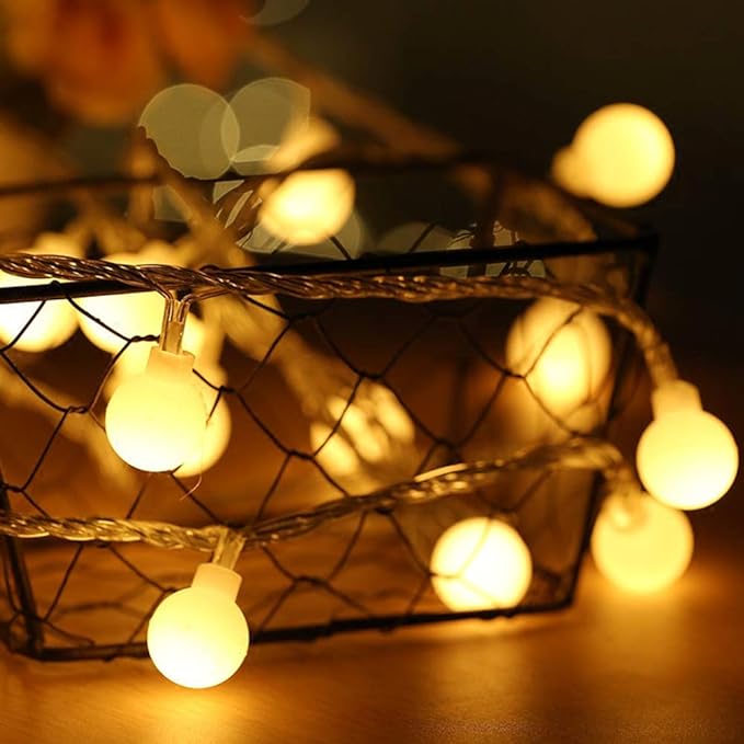 Merdeco Globe, Plug in String Lights 10ft/3m 20 LED Bulb Warm White Fairy Lights by Melostu