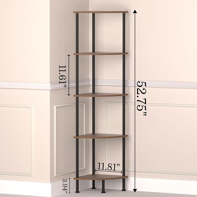 5-Tier Corner Shelf Stand, Tall Display Shelf, Plant Stand, Storage Standing - Image 3