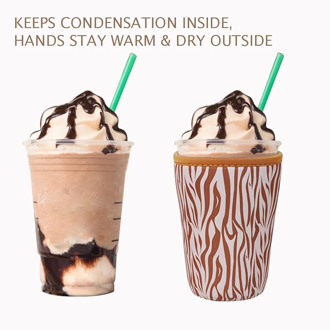 Reusable Insulated Neoprene Iced Coffee Cup Sleeve, Durable Drink Sleeve - Image 6