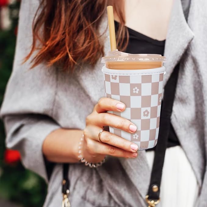 Reusable Insulated Neoprene Iced Coffee Cup Sleeve, Durable Drink Sleeve - Image 2