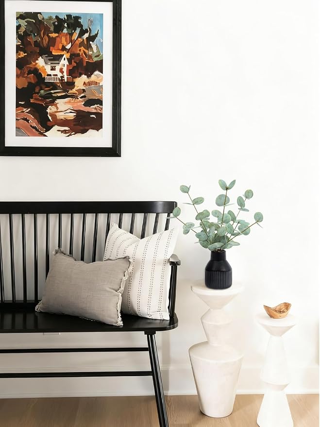 FIACO Artificial Eucalyptus Stems in Ceramic Vase, Coffee Table Centerpiece - Image 5