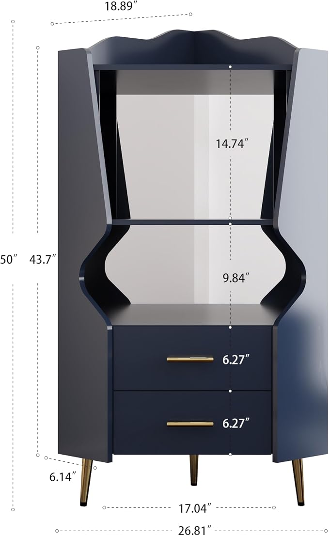 19" Wooden Corner Bar Cabinet - Image 2