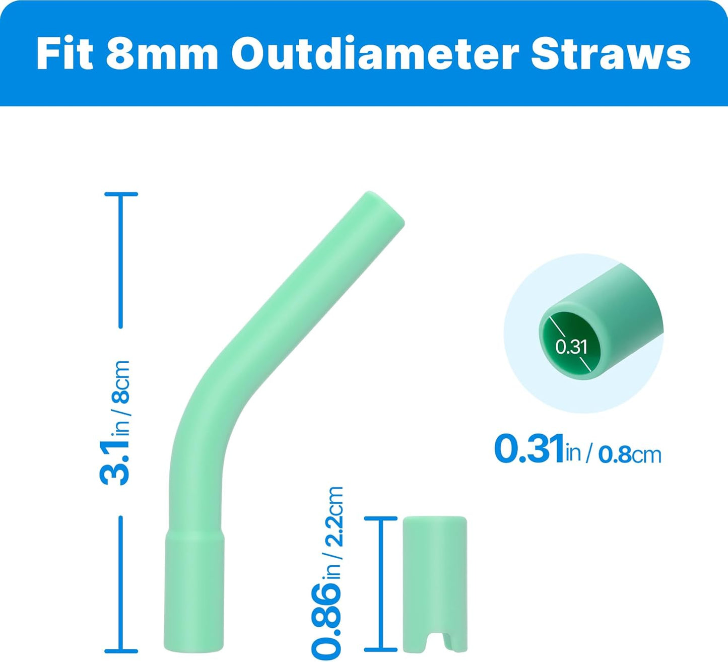6Pcs Silicone Straw Tips, Reusable Rubber Straw Tips for Metal Straws and Other 0.31Inch (8MM Outdiameter) Straws, Fit for Stanley Cup Tumbler (Multicolor 2)
