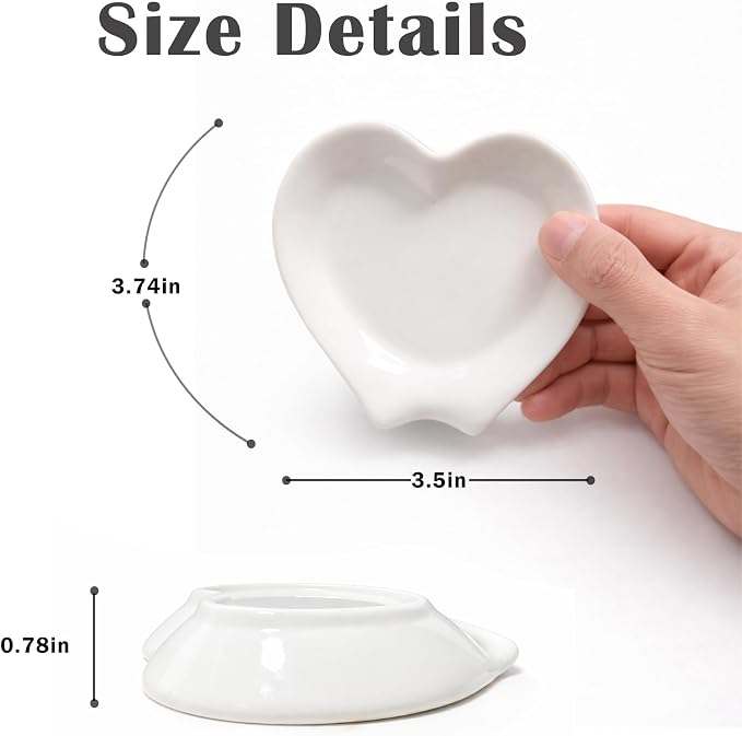 Coffee Spoon Rest, Heart Shaped Ceramic Teaspoon Holder - Image 4
