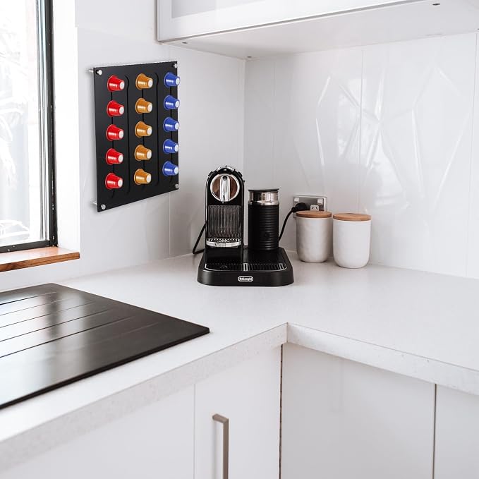 Wall-mounted Coffee Capsules Display Stand 3mm Black Acrylic Coffee Pod Holder - Image 7