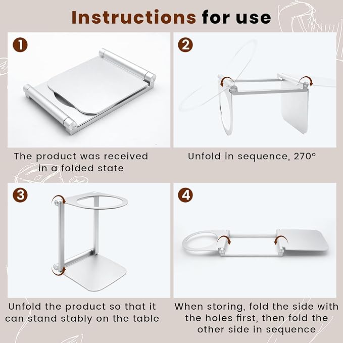 Pour Over Dripper Stand, Foldable stand - Image 4