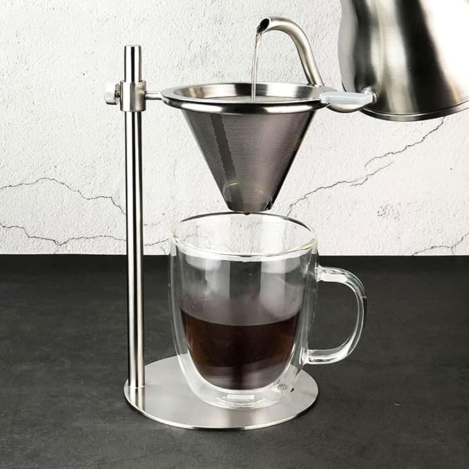 Adjustable Stainless Steel Pour Over Coffee Maker Station Stand - Image 2