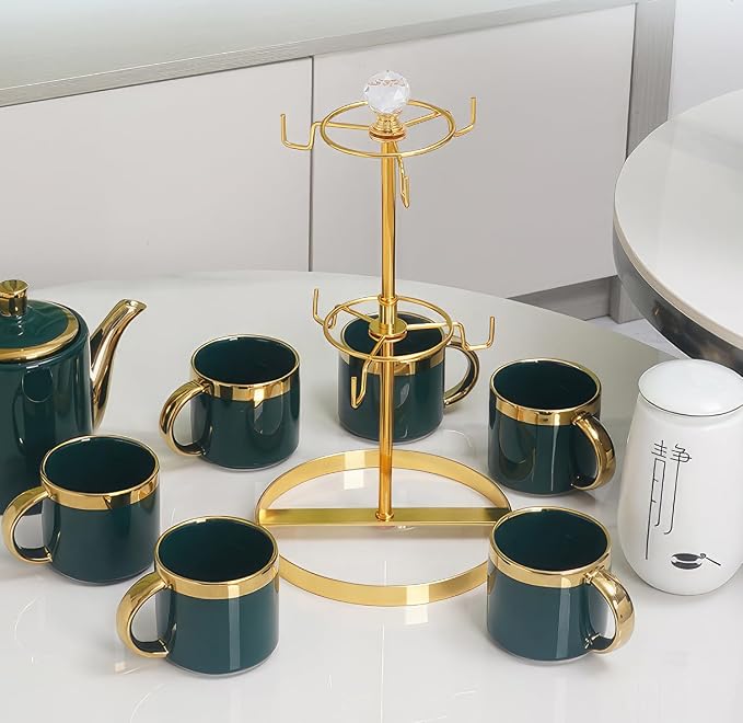 Coffee Mug Tree Holder for Counter, Double Tier Mug TeaCup Metal Holders - Image 5