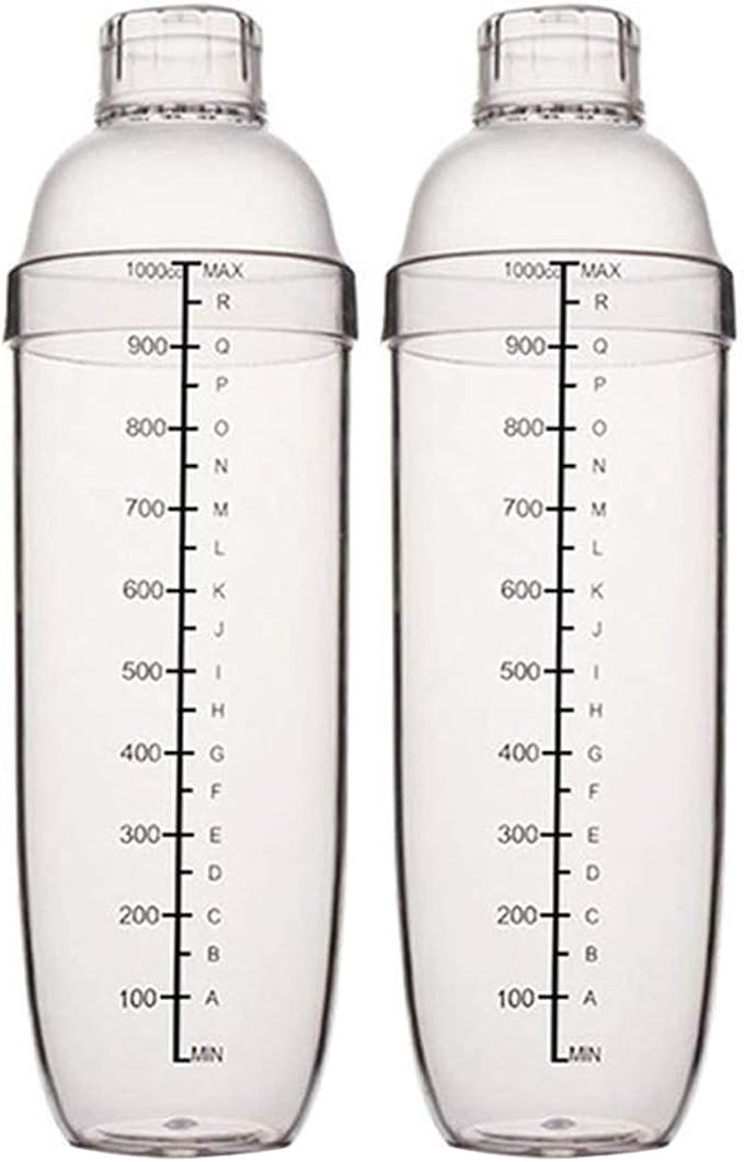 2 Pcs Plastic Cocktail Shaker, Drink Mixer Hand Shaker Cup by FEOOWV
