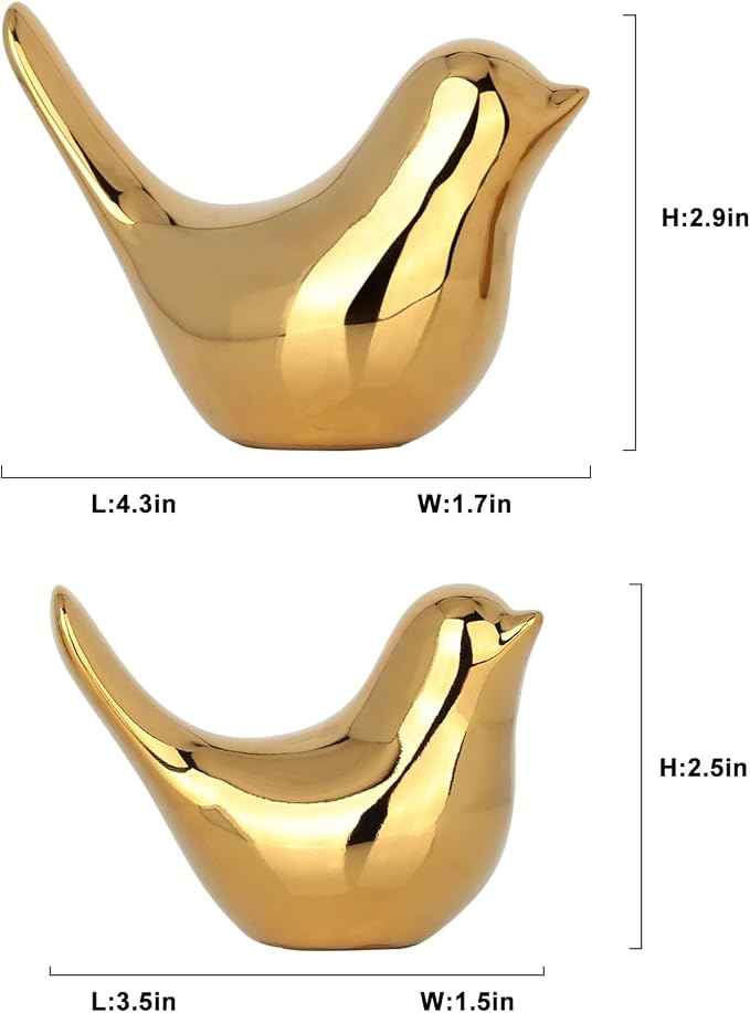 XMGZQ 2 Pcs Gold Decor Accents, Small Animal Statues, Modern Home Decorative - Image 2