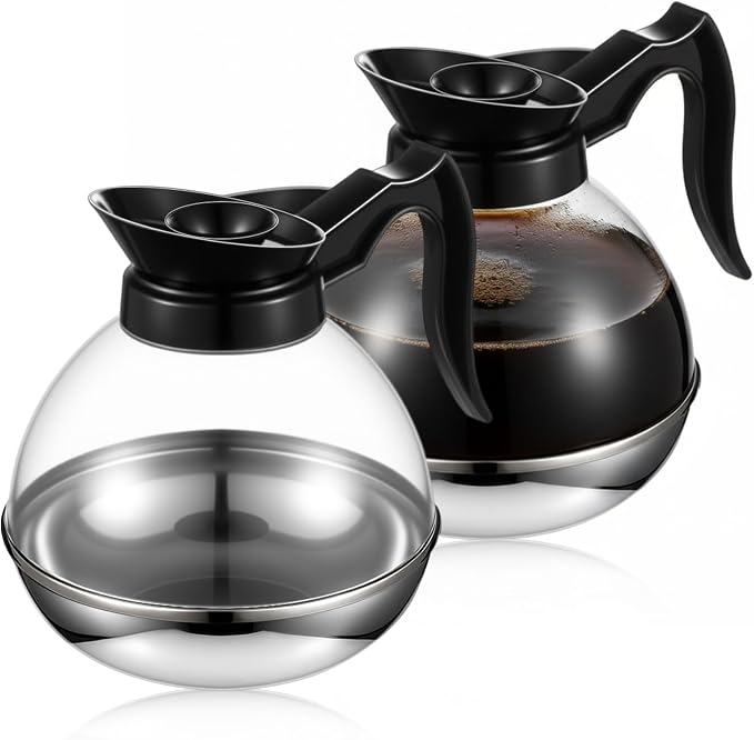 2 Pcs Plastic Coffee Decanter 64oz Large Capacity Stainless Steel by Ferrochef
