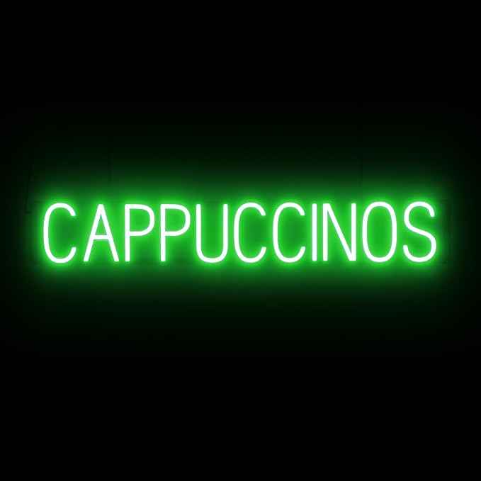 SpellBrite CAPPUCCINOS Sign | Coffee Drink-Related Sign by SpellBrite