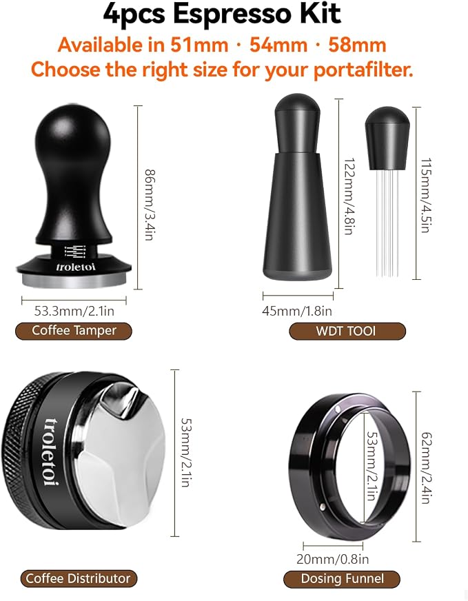 Premium Espresso Accessories Kit, 53.3mm Espresso Tamper, Coffee Distributor - Image 7