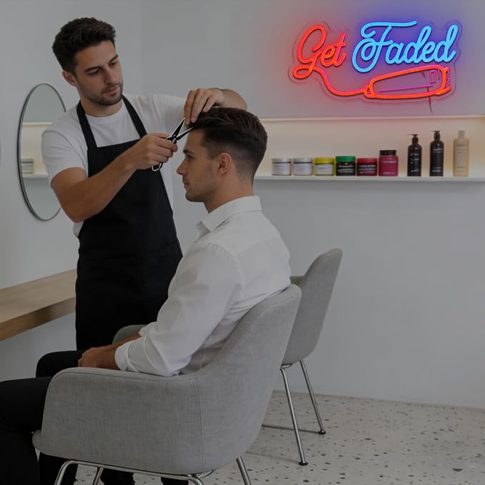 Get Faded Neon Sign for Wall Decor Dimmable Barber Shop Led Sign for Hair Salon - Image 6