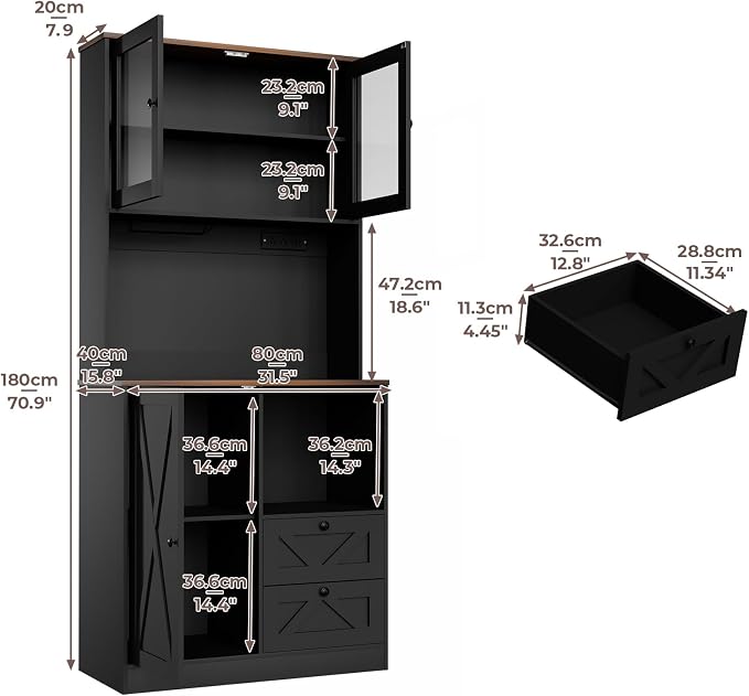 71‘’Kitchen Pantry Storage Cabinet - Image 2