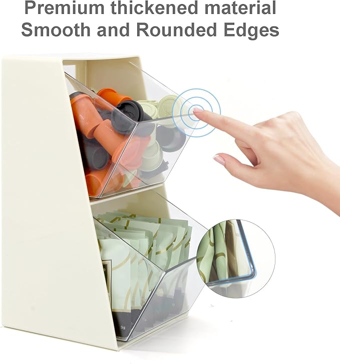 Bokelai Coffee Pod Holder with 2 Large Capacity Basket K Cup Storage Container - Image 3