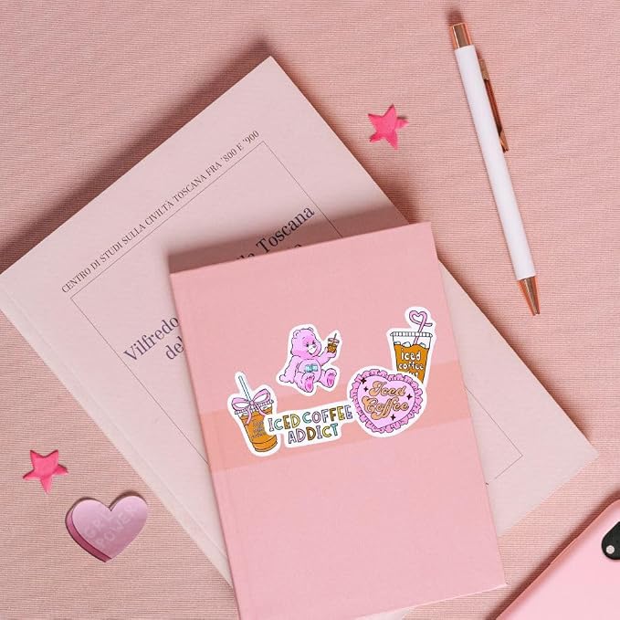 40PC Iced Coffee Stickers Cute Funny Meme Silly Sarcastic Quotes Scrapbook - Image 5