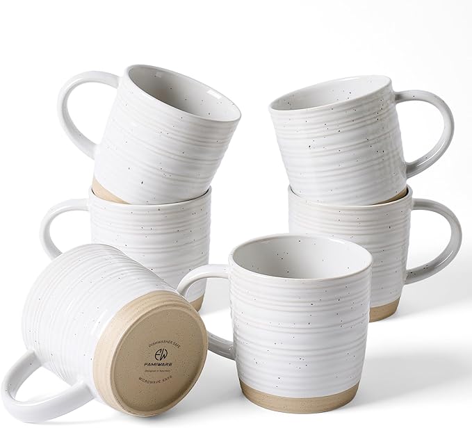 famiware Coffee Mugs Set of 6, 13 oz Mug Set, Ceramic Cup Set by Famiware