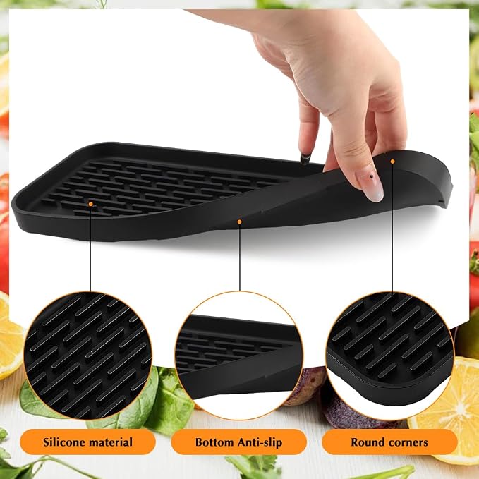 Drip Tray for Drink Dispenser, 1 Pack Silicone Tray Mat - Image 3