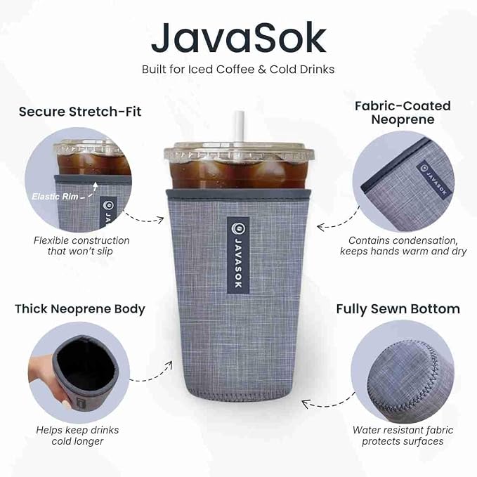 Sok It JavaSok Iced Coffee & Cold Soda Insulated Neoprene Cup Sleeve - Image 3