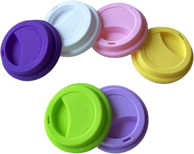 Silicone Cup Covers, Reusable Silicone Lids by NumRealmNumberIDTagsLabels