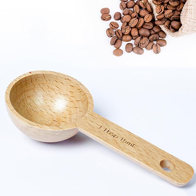 4 Pcs 15ml Wooden Canister Scoops Small Wood Coffee Measure Scoop Spoon Wooden - Image 2