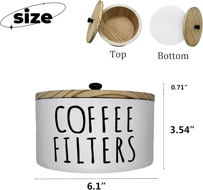 Coffee Filter Holder Filter Box Storage Container Rustic Filter Dispenser Basket - Image 2