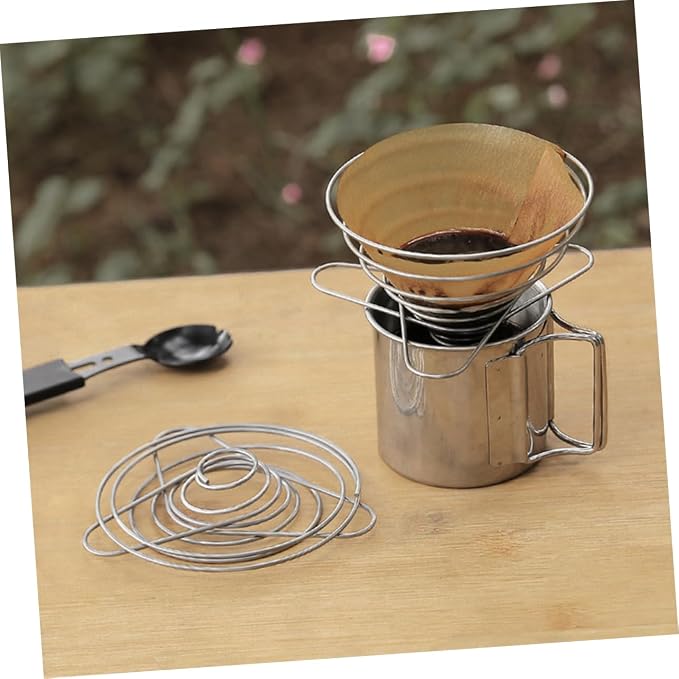 TEHAUX Foldable Stainless Steel Coffee Drip Filter Funnel Reusable Hand Brewing - Image 6