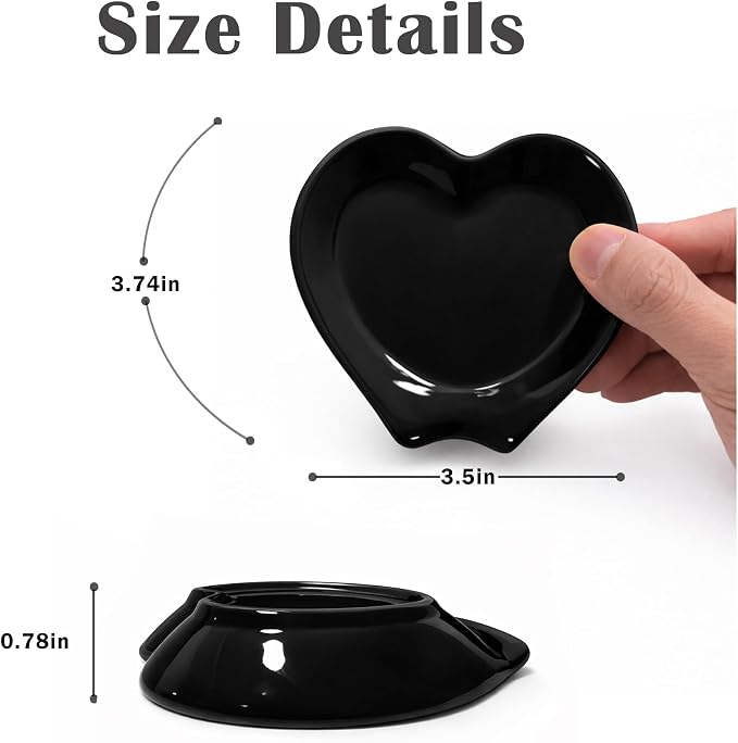 Coffee Spoon Rest, Heart Shaped Ceramic Teaspoon Holder - Image 3