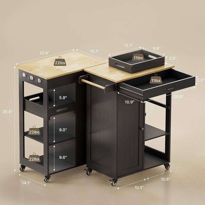 Gizoon Kitchen Island Cart - Image 3