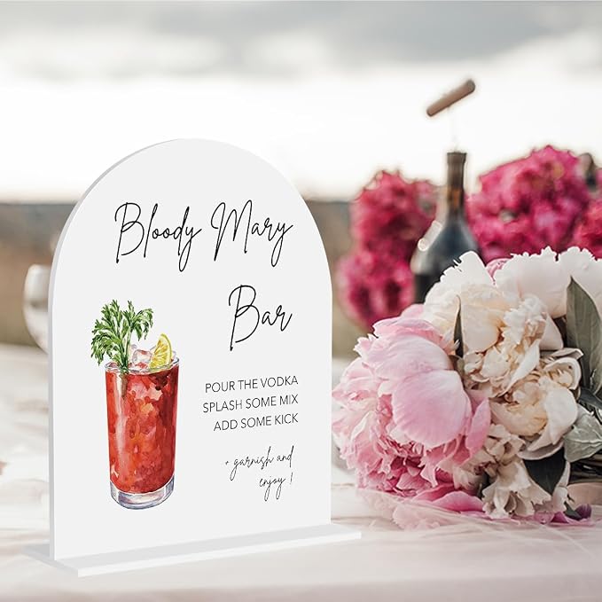 Bloody Mary Bar Sign Bridal Bruch Bloody Mary Cocktail Sign Cocktail Bar - Image 4