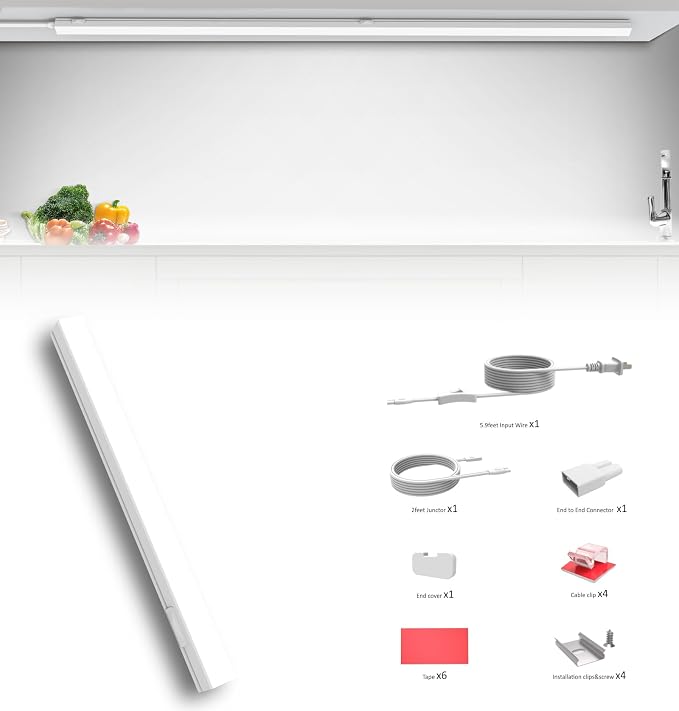 Leetdud Under Cabinet Lighting Plug in, 32 Inch 1 Pc, Linkable AC120V 3CCT - Image 6