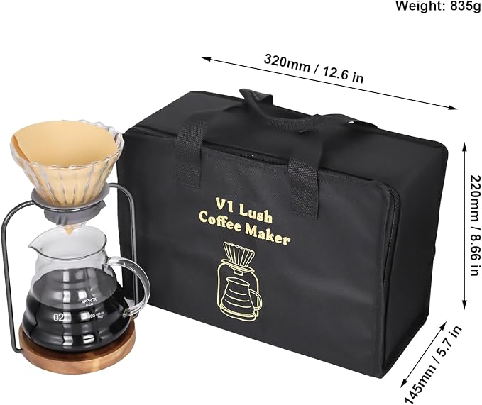 SOTECH Pour Over Coffee Dripper Set, Filter Holder Glass Server - Image 6