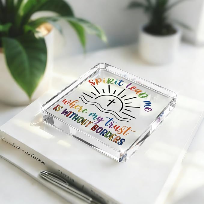 Christian Gifts for Women Men Desk Decor, Boho Inspirational Religious Acrylic - Image 3