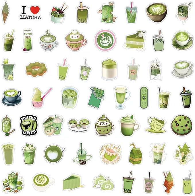 55pcs Aesthetic Matcha Stickers - Image 6