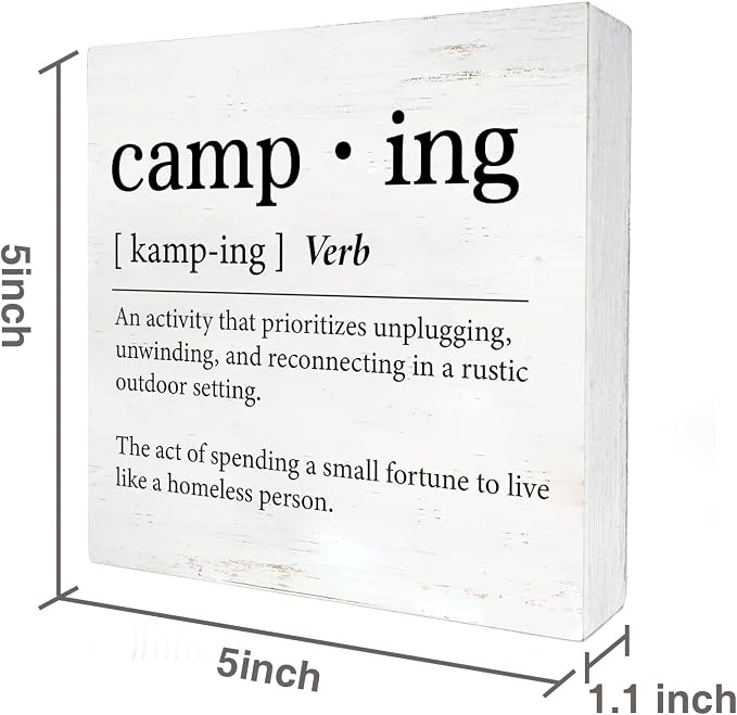 Funny Camping Definition Wood Box Sign Home Decor Rustic Camping Wooden Box - Image 2