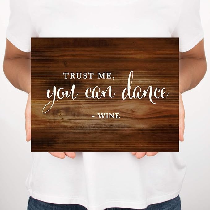 Andaz Press Wedding Party Signs, Rustic Wood Print, 8.5x11-inch, Trust Me - Image 5