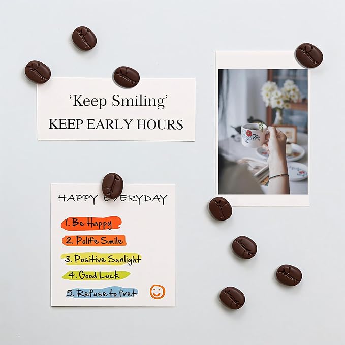 16Pcs Cute Coffee Bean Decor Fridge Magnets, Gift - Image 2
