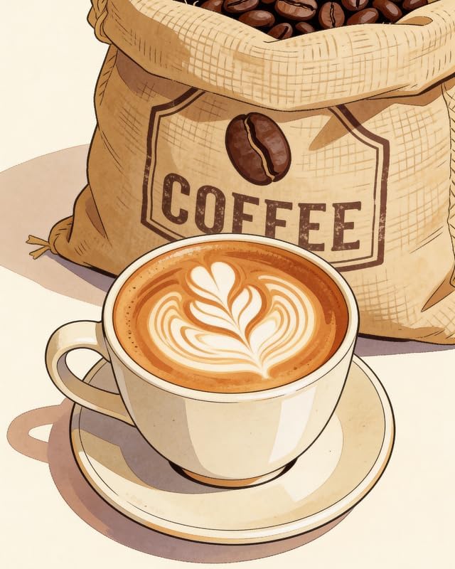 Lawrence Williams Designs Latte Coffee Beans Poster by LawrenceWilliamsDesigns