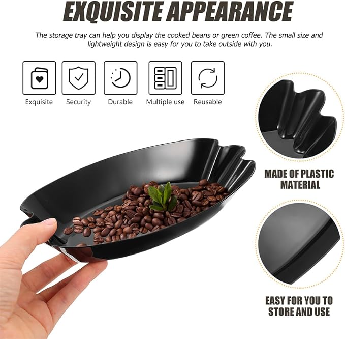 NUOBESTY 2pcs Coffee Bean Sample Tray 500g Black Reusable Toasted Bean Display - Image 6