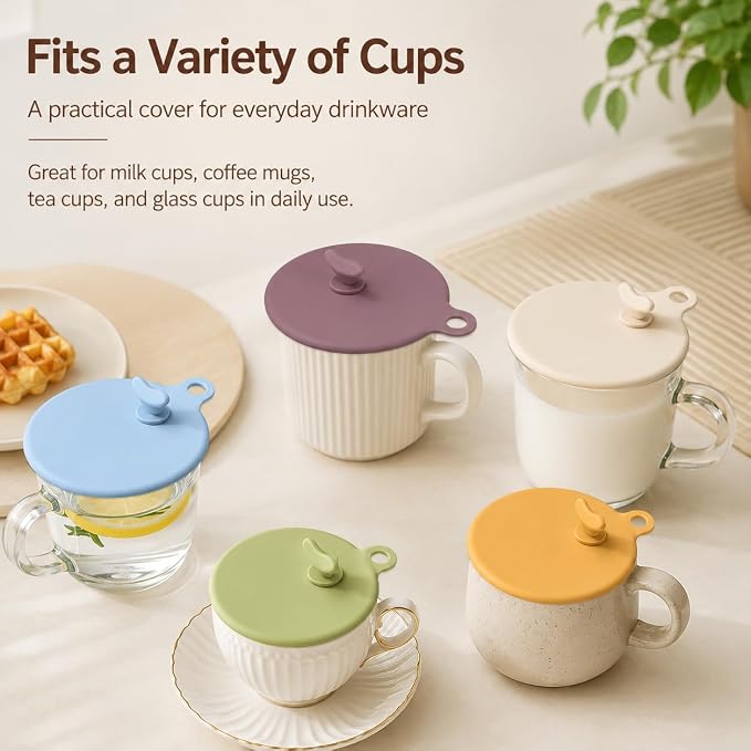 6 PCS Silicone Cup Lids, Reusable Anti-Dust Cup Lids - Image 8