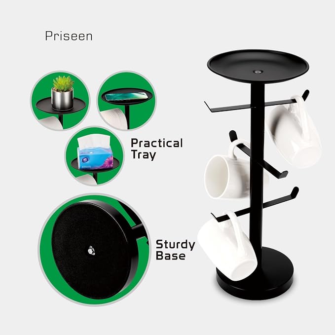 Coffee Mug Tree, Cup Holder for 6 Cups, - Image 6