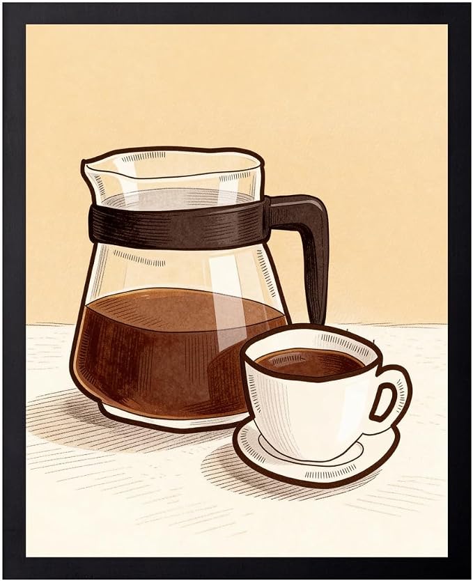 Lawrence Williams Designs Coffee Carafe and Cup Poster by LawrenceWilliamsDesigns