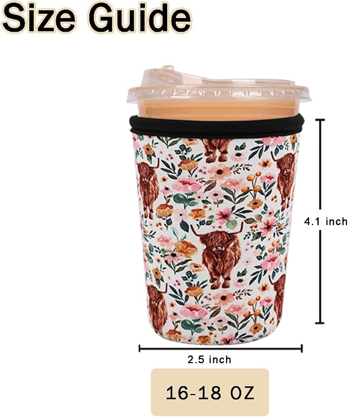 Reusable Insulated Sleeve for Iced Coffee Cup, Coffee Neoprene Sleeve for Cold - Image 5