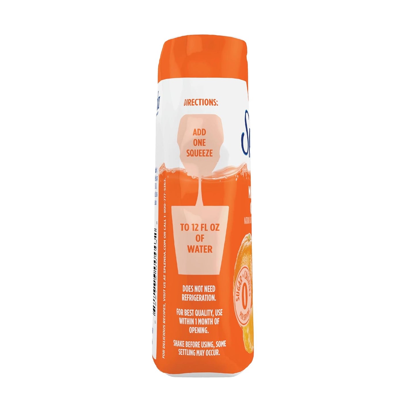 SPLENDA Liquid Water Enhancer Drops, Sugar Free, Zero Calorie, Natural Flavor, Concentrated Drink Mix, 3.11 Fl Oz Each Bottle (Mandarin Orange, 1 Pack)